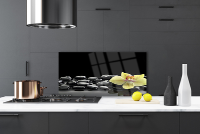 Painel vidro cozinha Cozinha Flor Preta