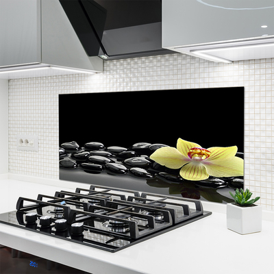 Painel vidro cozinha Cozinha Flor Preta