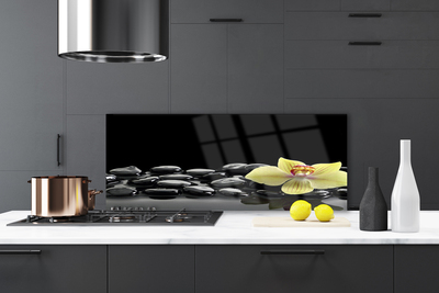 Painel vidro cozinha Cozinha Flor Preta