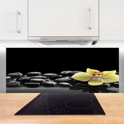 Painel vidro cozinha Cozinha Flor Preta