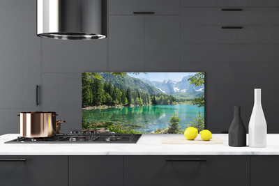 Painel cozinha Montanhas Lago Floresta Natureza