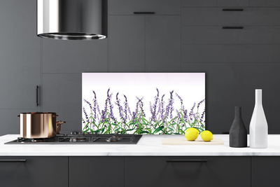 Painel vidro cozinha Flores Planta Natureza