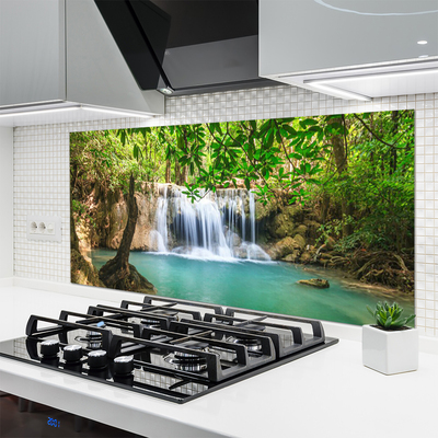 Painel vidro cozinha Cachoeira Lago Floresta Natureza