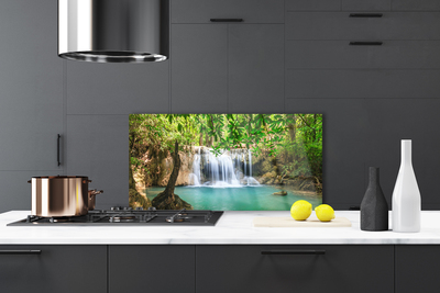 Painel vidro cozinha Cachoeira Lago Floresta Natureza