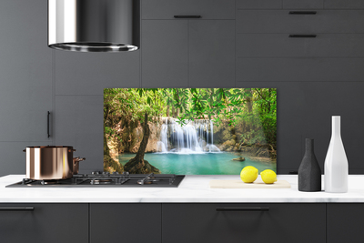 Painel vidro cozinha Cachoeira Lago Floresta Natureza