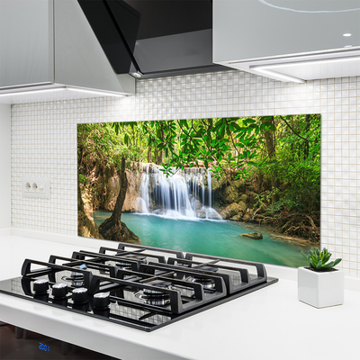 Painel vidro cozinha Cachoeira Lago Floresta Natureza