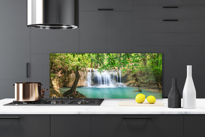 Painel vidro cozinha Cachoeira Lago Floresta Natureza