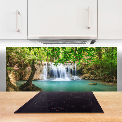 Painel vidro cozinha Cachoeira Lago Floresta Natureza