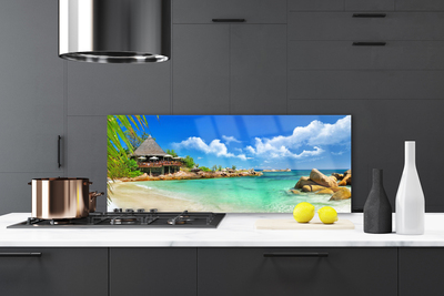 Painel vidro cozinha Paisagem de praia e mar