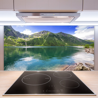 Painel vidro cozinha Paisagem de lago de montanha
