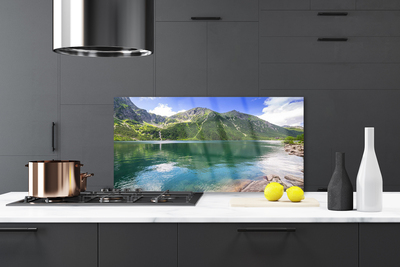 Painel vidro cozinha Paisagem de lago de montanha