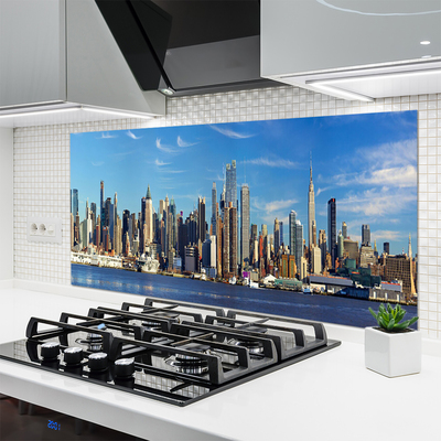 Painel vidro cozinha Arranha-céus Casas da Cidade