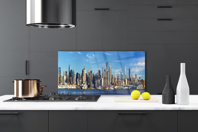 Painel vidro cozinha Arranha-céus Casas da Cidade