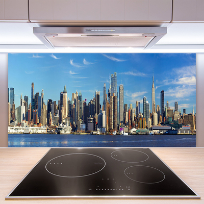 Painel vidro cozinha Arranha-céus Casas da Cidade