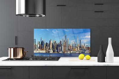 Painel vidro cozinha Arranha-céus Casas da Cidade