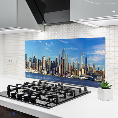 Painel vidro cozinha Arranha-céus Casas da Cidade