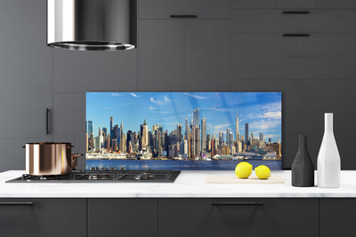 Painel vidro cozinha Arranha-céus Casas da Cidade