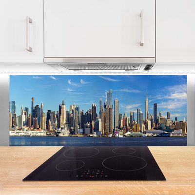 Painel vidro cozinha Arranha-céus Casas da Cidade