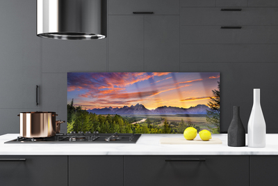 Painel cozinha Montanha Floresta Sol Natureza