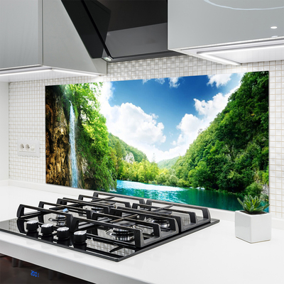 Painel cozinha Montanha Floresta Lago Natureza