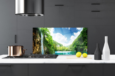 Painel cozinha Montanha Floresta Lago Natureza