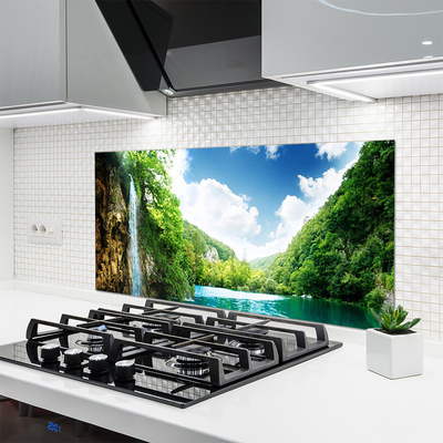 Painel cozinha Montanha Floresta Lago Natureza