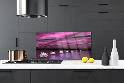 Painel vidro cozinha Flores Água Planta Natureza