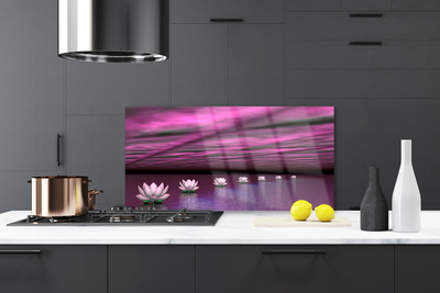 Painel vidro cozinha Flores Água Planta Natureza