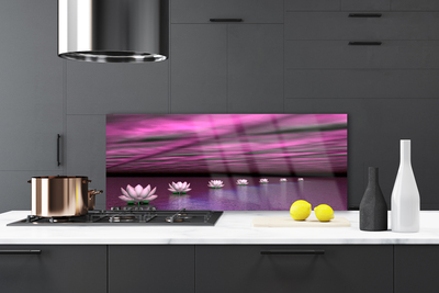 Painel vidro cozinha Flores Água Planta Natureza