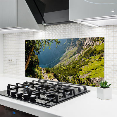 Painel vidro cozinha Natureza da Floresta da Montanha