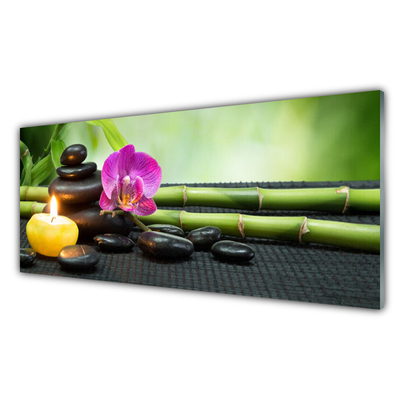 Painel vidro cozinha Spa Zen de Flores de Bambu