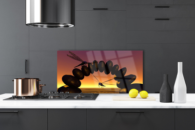 Painel vidro cozinha Libélulas Insetos Arte