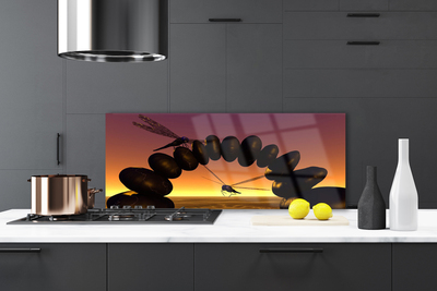 Painel vidro cozinha Libélulas Insetos Arte