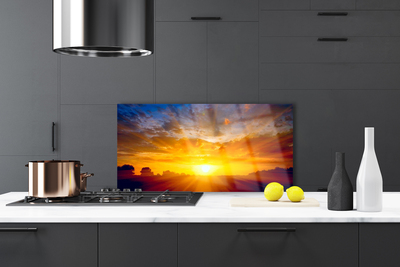 Painel vidro cozinha Paisagem do céu solar
