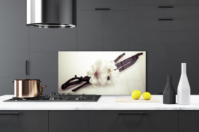 Painel vidro cozinha Flores Planta Natureza