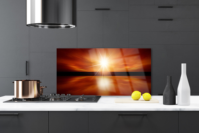 Painel vidro cozinha Paisagem de sol, céu e água