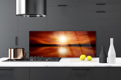Painel vidro cozinha Paisagem de sol, céu e água