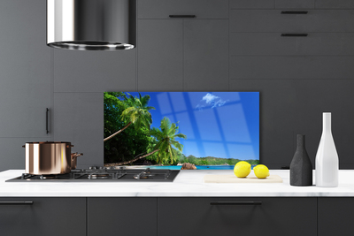 Painel cozinha Paisagem de praia com palmeiras