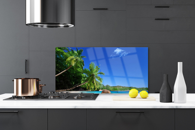 Painel cozinha Paisagem de praia com palmeiras