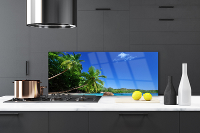 Painel cozinha Paisagem de praia com palmeiras