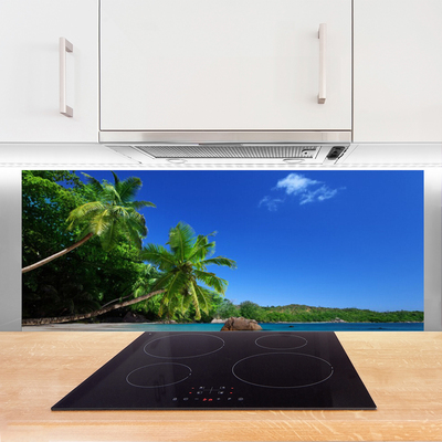 Painel cozinha Paisagem de praia com palmeiras