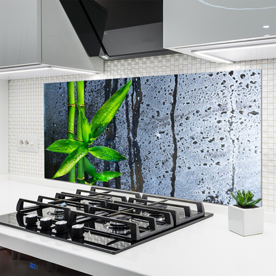 Painel vidro cozinha Planta de folha de bambu Natureza