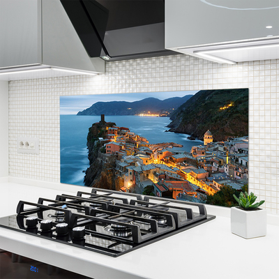 Painel cozinha Paisagem das Montanhas da Cidade do Mar
