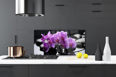 Painel vidro cozinha Planta de pedras de flores