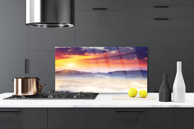 Painel vidro cozinha Paisagem do Sol da Montanha