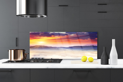 Painel vidro cozinha Paisagem do Sol da Montanha