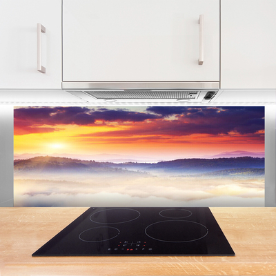 Painel vidro cozinha Paisagem do Sol da Montanha