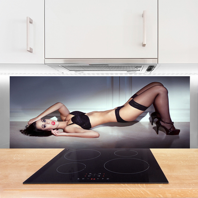 Painel vidro cozinha Mulher Erótica Sexy