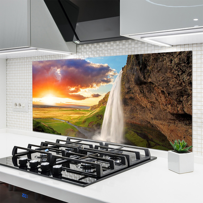 Painel vidro cozinha Paisagem do Sol da Cachoeira