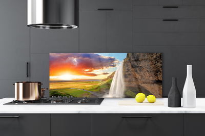 Painel vidro cozinha Paisagem do Sol da Cachoeira